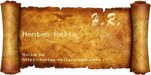 Hentes Rella névjegykártya